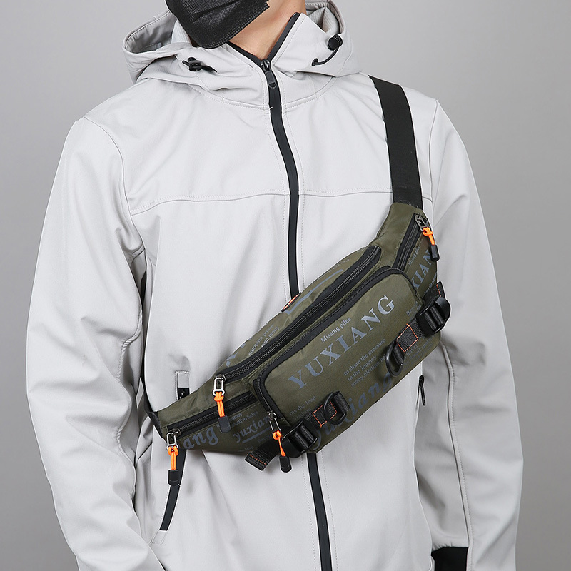 Bolso de pecho para hombres, bolso de cintura deportivo de moda, bolso de hombro portátil al aire libre, bolso de hombre.