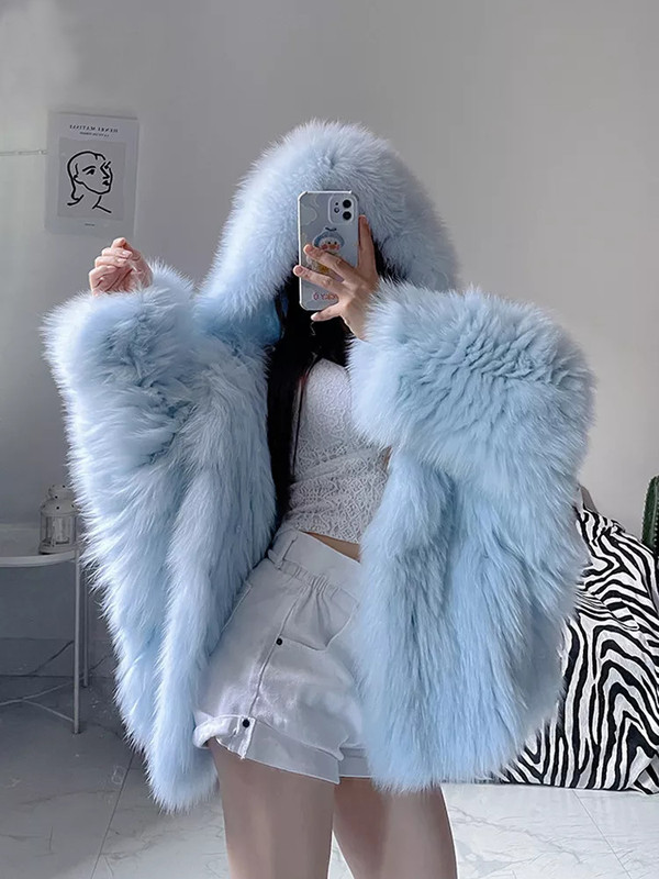 Factory direct fur coat AliExpress Amazon fox fur coat coat European and American cross-border autumn and winter coat women