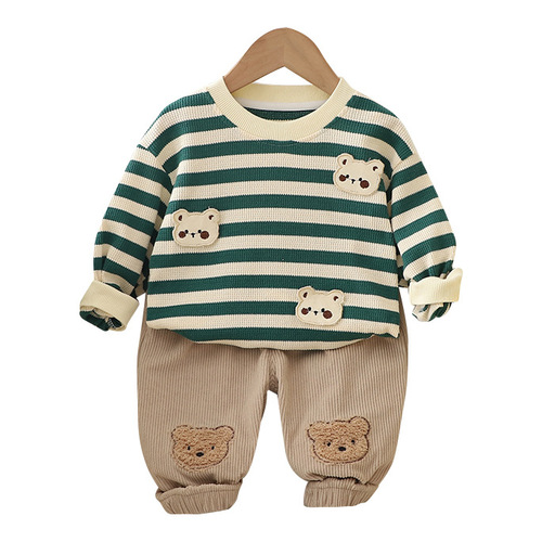 Men's Baby Sweatshirt Two-Piece Set Children's Autumn Outfit Factory Wholesale New Korean Style Boys Casual Trendy Children's Outfit Set
