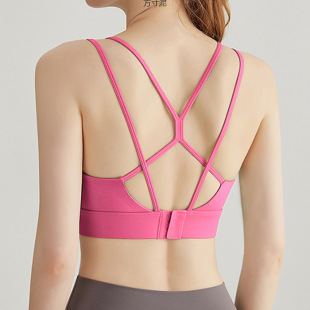 Sports Bra Women's Summer Running Shock-Proof Fitness Push-Up Yoga Vest High-Strength Beautiful Back Bra Integrated Supply Chain