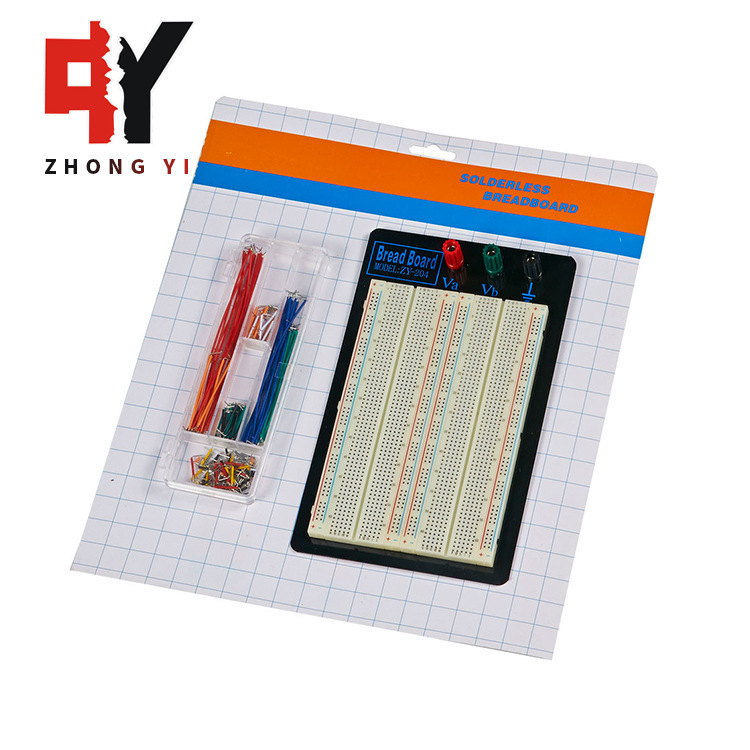 批发1660孔面包板140跳线组合PBC线路电路板实验台无焊面包板盒线