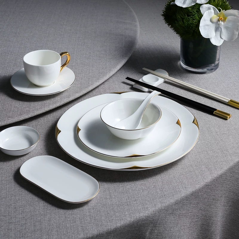Tableware for hotel, set for commercial use, dinner plate, 4 piece set