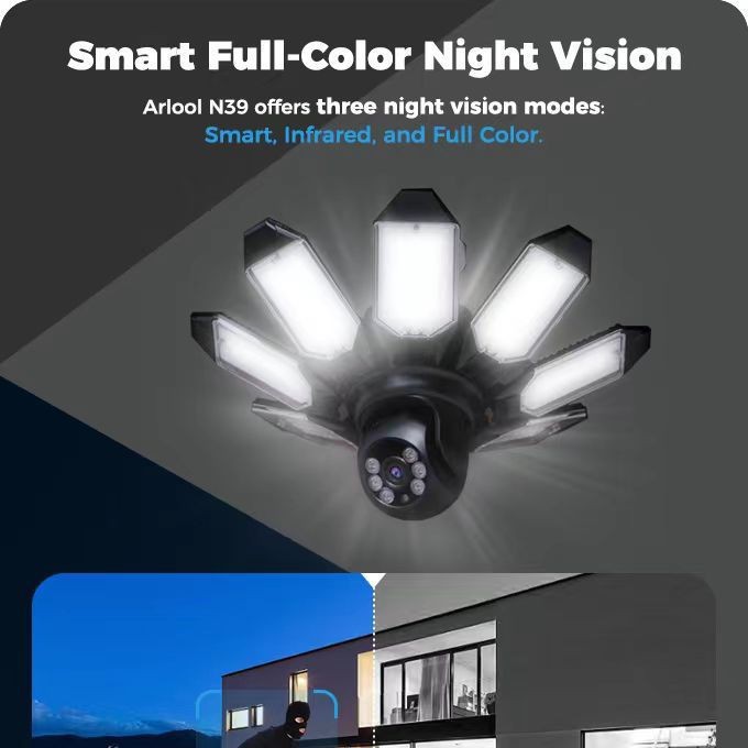 涂鸦双频4MP无线云台灯泡照明摄像头WIFI安防可开关夜视16000LM