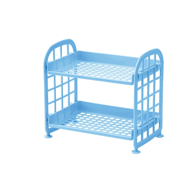 Foldable Cosmetic Storage Shelf, Double-Layer Desktop Organizer, Heart Design, 22×15×4 cm