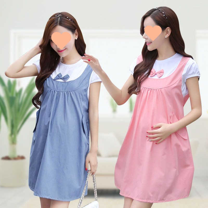 V5H孕妇连衣裙夏天大肚子中长款宽松防辐射孕妇裙外穿款6到9个月