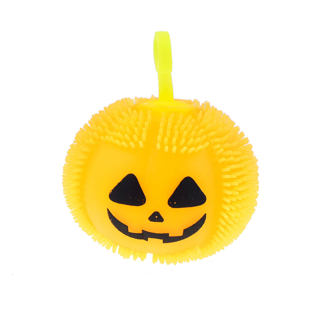 Novelty Tpr Plastic Squeeze Pumpkin Light Hairy Ball Halloween Toys display picture 3