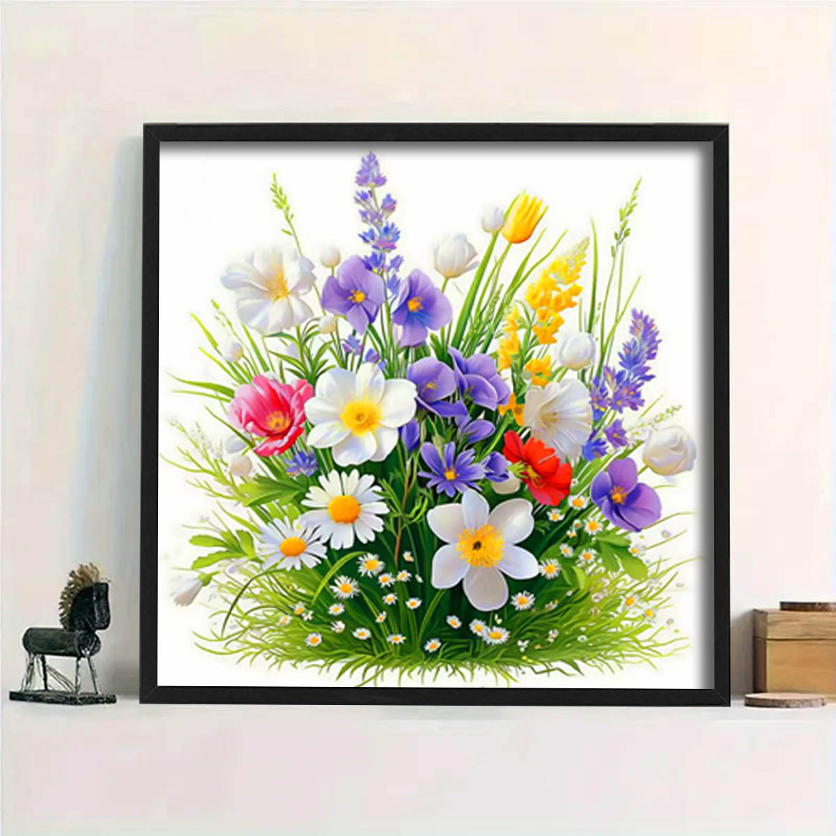 Estilo explosivo transfronterizo punto de cruz borde de flores plantas frescas y simples flores sala de estar entrada punto de cruz piezas pequeñas bordado usted mismo