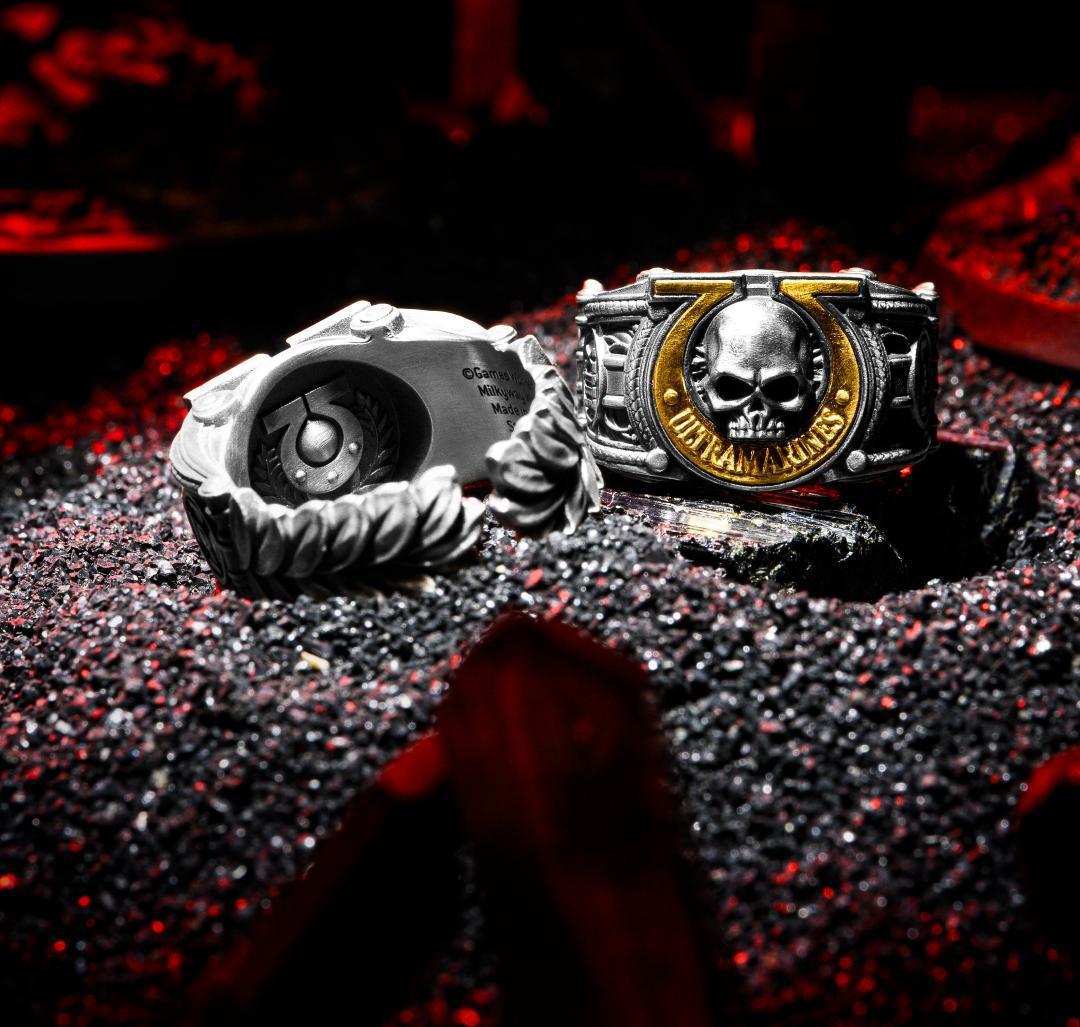 Skull Pattern Unisex Gender Plating Design Star Casting Warhammer 40K Peripheral U Group Otrama Honor Emblem Ring