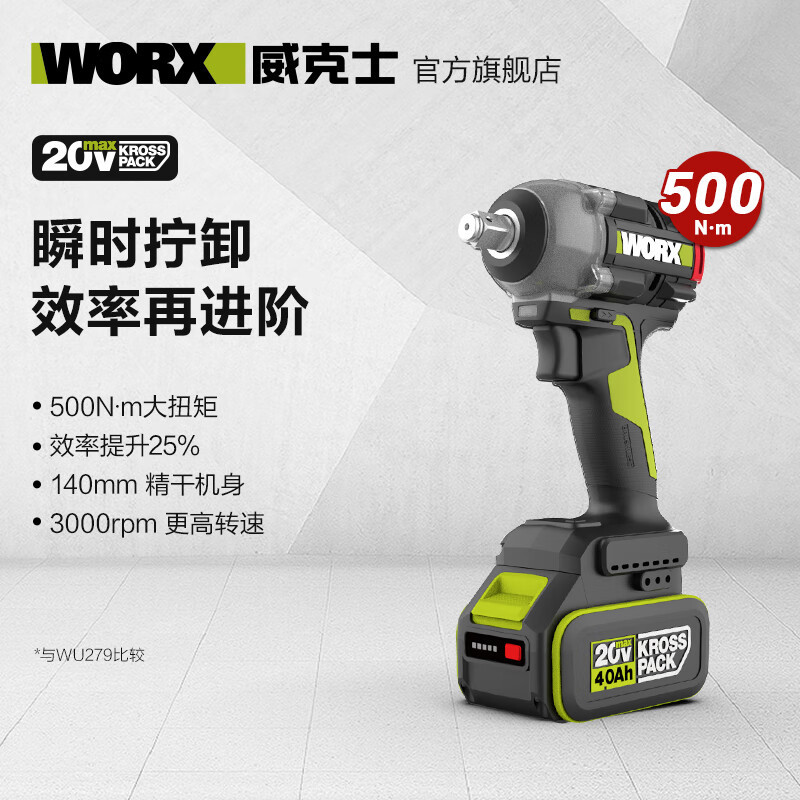 WEX 20V llave eléctrica sin escobillas WU289.1 (6.0 eléctrica única) gran torsión torsión torsión llave de impacto de carga