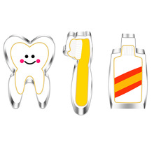 不锈钢饼干模具 牙膏牙齿牙刷 蛋糕切模套装 7121&7127&7058