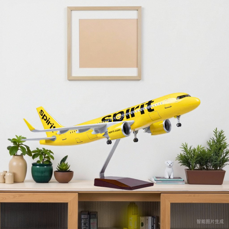 A320 Spirit Airlines A320 Passenger Aircraft Assembly Model Aircraft Model 47cm Spirit Aircraft Model Office Ornaments