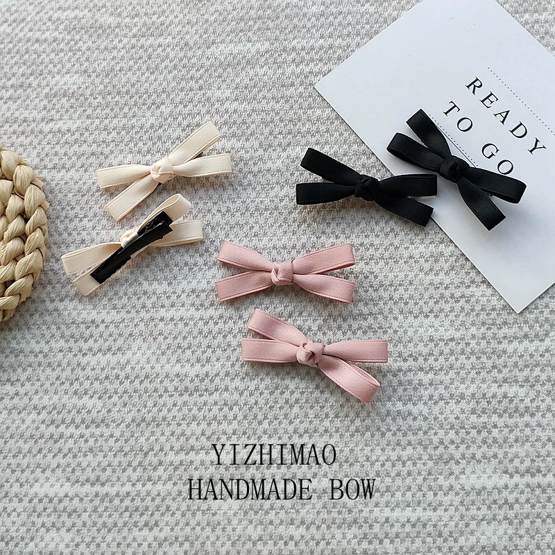 Korean Sweet and Cute Girl Hairpin Korean Pink Mini Bow Clip Bangs Clip Dopamine Hair Accessories
