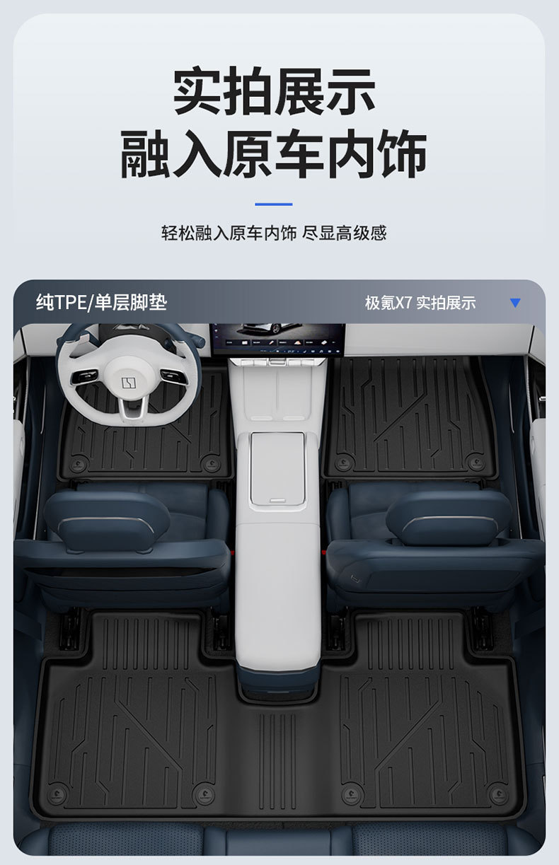 Suitable for Zeekr 001 007 007Gt 7X 8X 9X Special Vehicles, All-Weather Tpe Car Floor Mats