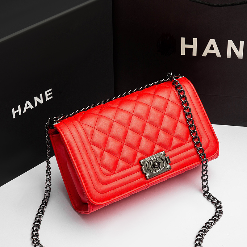 Bolso de las mujeres Nuevo 2024 Chanel estilo rombo cadena bolsa de Internet de la celebridad simple bolsa de mensajero del hombro ocasional pequeña bolsa cuadrada