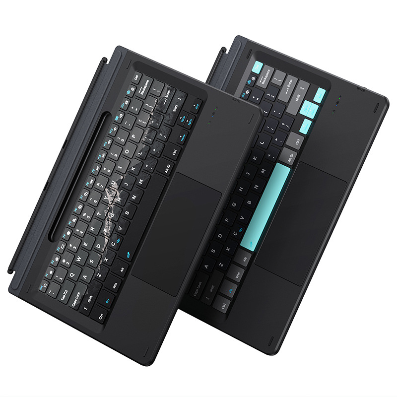 Aplicable al teclado inalámbrico magnético Microsoft SurfacePro11, retroiluminación colorida, mapa de montaña de nieve, teclado externo Bluetooth
