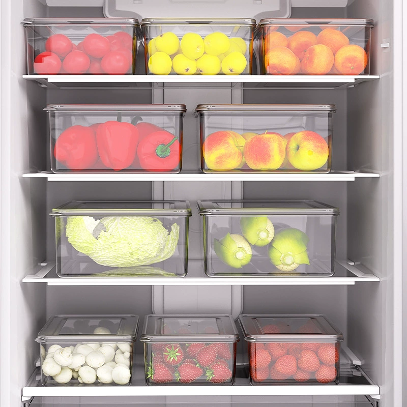 Rectangular plastic банка для хранения, set, rubber rings, storage box