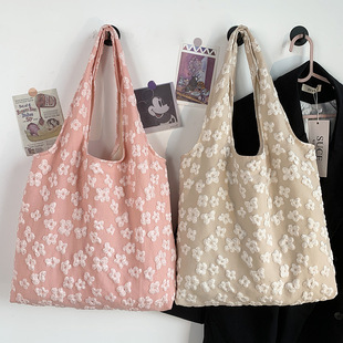 Canvas Bag Design, New Summer Style Bag, Simple Fairy Flower Lace Shoulder Bag, Handbag, Literary Art