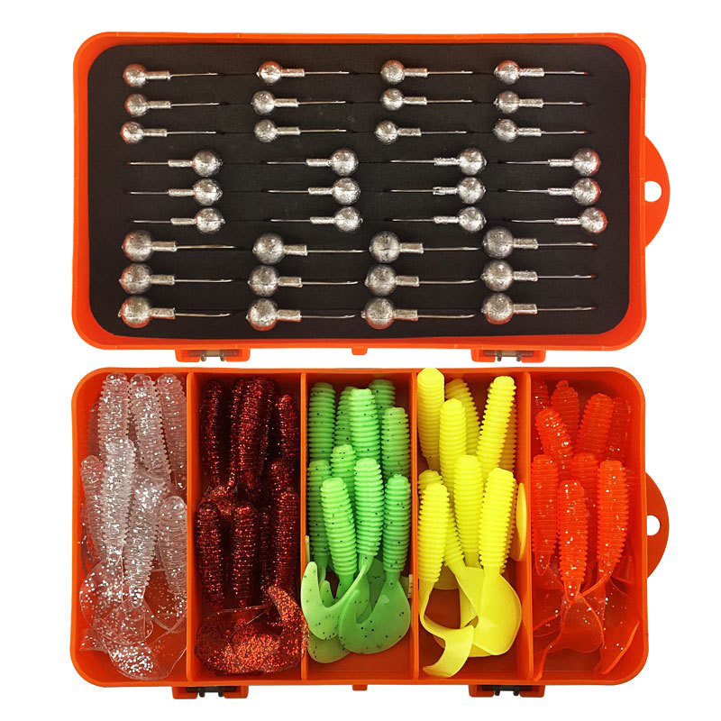 Venta al por mayor P2 luya caja de cebo de doble cara caja de división 127G caja de accesorios de plástico portátil gancho de plomo traje de cebo suave