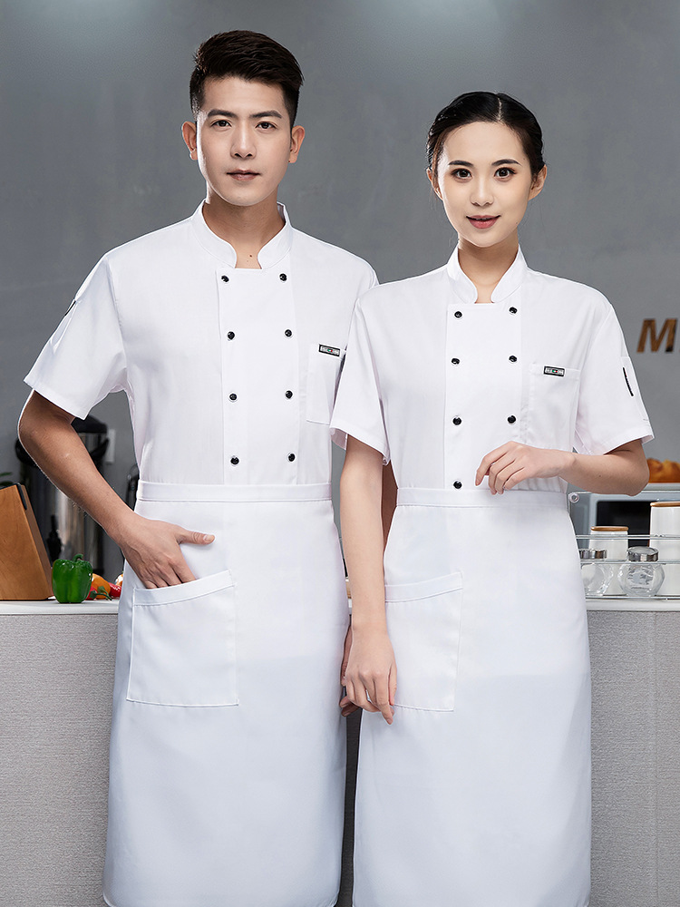 Ropa de chef de calidad, manga corta, espalda de verano, red transpirable, ropa de trabajo de chef, ropa de cocina de hombre de manga larga, ropa de trabajo de catering