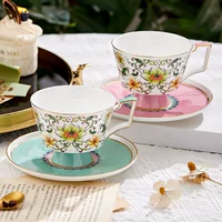 Coffee set, luxurious ceramic afternoon tea, tea cup