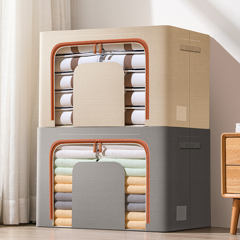 Xingyou Clothes Storage Box Household Cotton and Linen Fabric Clothes Fixing Box Wardrobe Foldable Moving Box