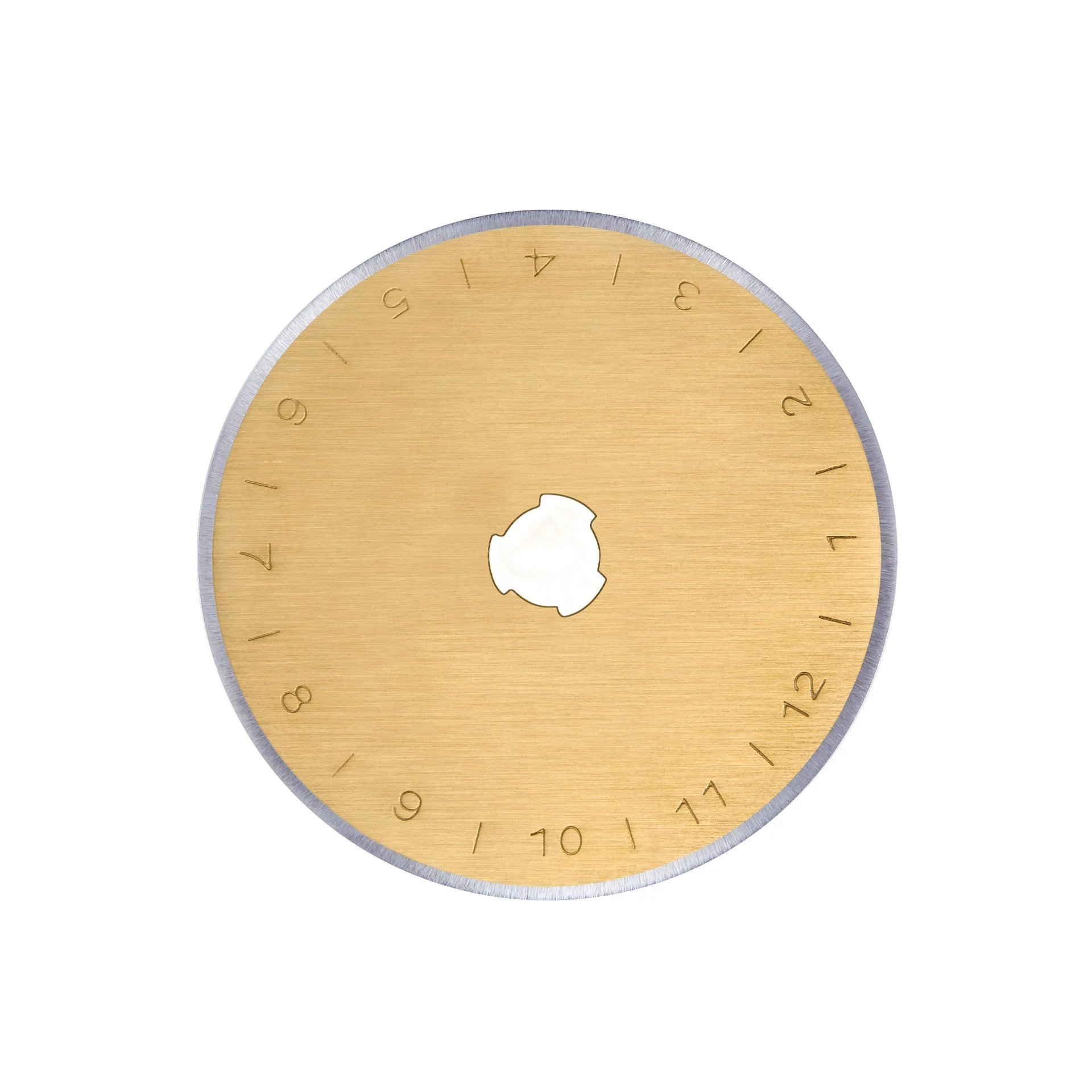 Amazon горячая Распродажа 45 мм золотой круглый нож с титановым покрытием для резки ткани кожаный роликовый нож Поворотное Колесо тканевый нож маленький круглый нож