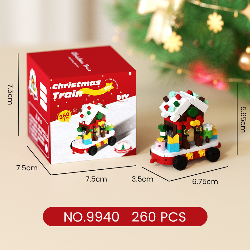 Juguetes para niños, bloques de construcción en línea, juguetes de Navidad, regalos, juguetes de Navidad, decoración, puzzle, ensamblaje