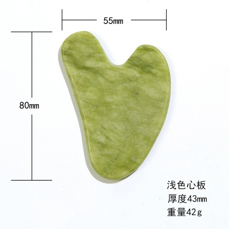 Jade face massager set, double‑head rolling roller and gua sha scraper, cosmetic kit