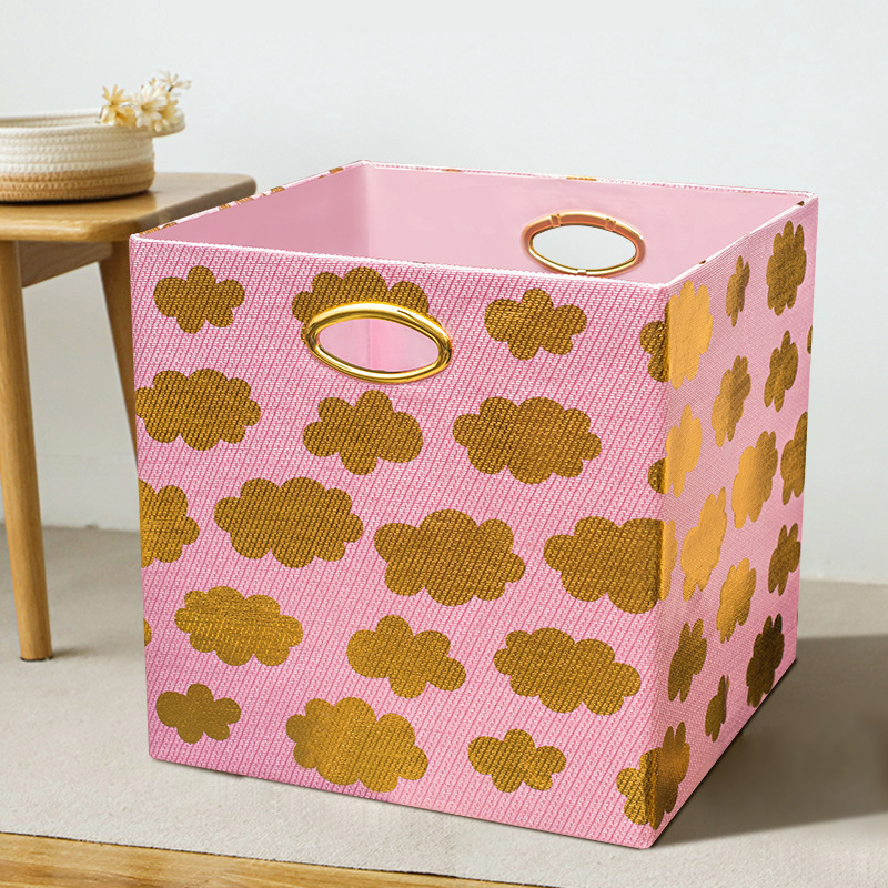 收纳筐布艺装衣服玩具杂物储物收纳箱带盖可折叠衣柜整理盒收纳篮