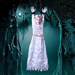 スポットハロウィン女性ゴースト電気発光サウンドナース吊りゴーストコスプレお化け屋敷パーティー装飾小道具