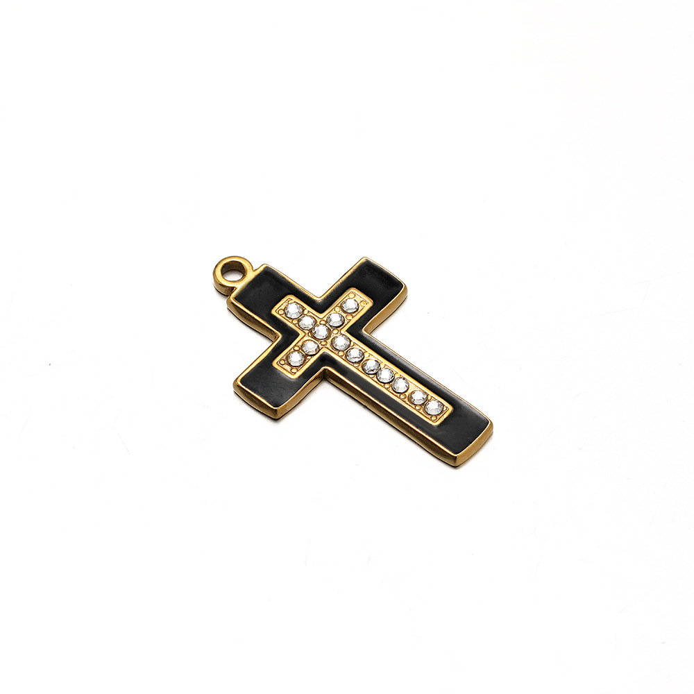 13g Weight Pendant Jewelry Making Type Rhinestones Inlay Material DIY Jewelry Accessories Classification 5 PCS/Package Quantity 304 Stainless Steel Material Cross Pattern Inlay Design Retro, Simple Style Style 5 PCS/Package 304 Stainless Steel Rhinestones Cross Pendant 9