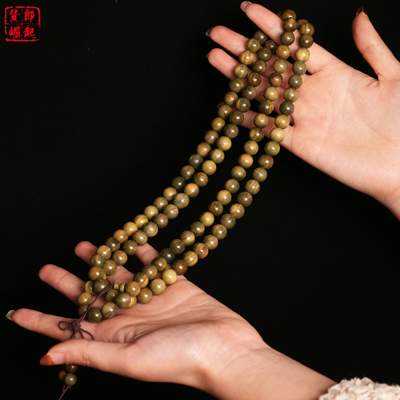 Boutique Argentina green sandalwood 6/8/10mm * 108 hand string beads rosary beads sandalwood men's and women's multi-ring bracelet Boutique Argentina green sandalwood 6/8/10mm * 108 hand string beads rosary beads sandalwood men's and women's multi-ring bracelet