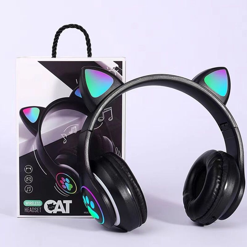 かわいい猫耳 Bluetooth ヘッドセット 28 越境人気クールな発光ヘッドマウント ワイヤレス ヘッドセット工場直接供給|undefined