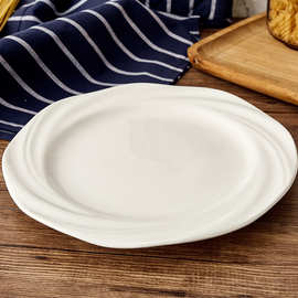白瓷西餐平盘牛排盘酒店用品陶瓷餐具山西怀仁陶瓷Ceramic plates