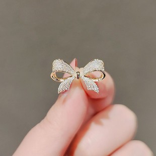 All-match simple bow brooch temperament anti-light high-grade corsage pin fixed sweater suit buckle pin jewelry