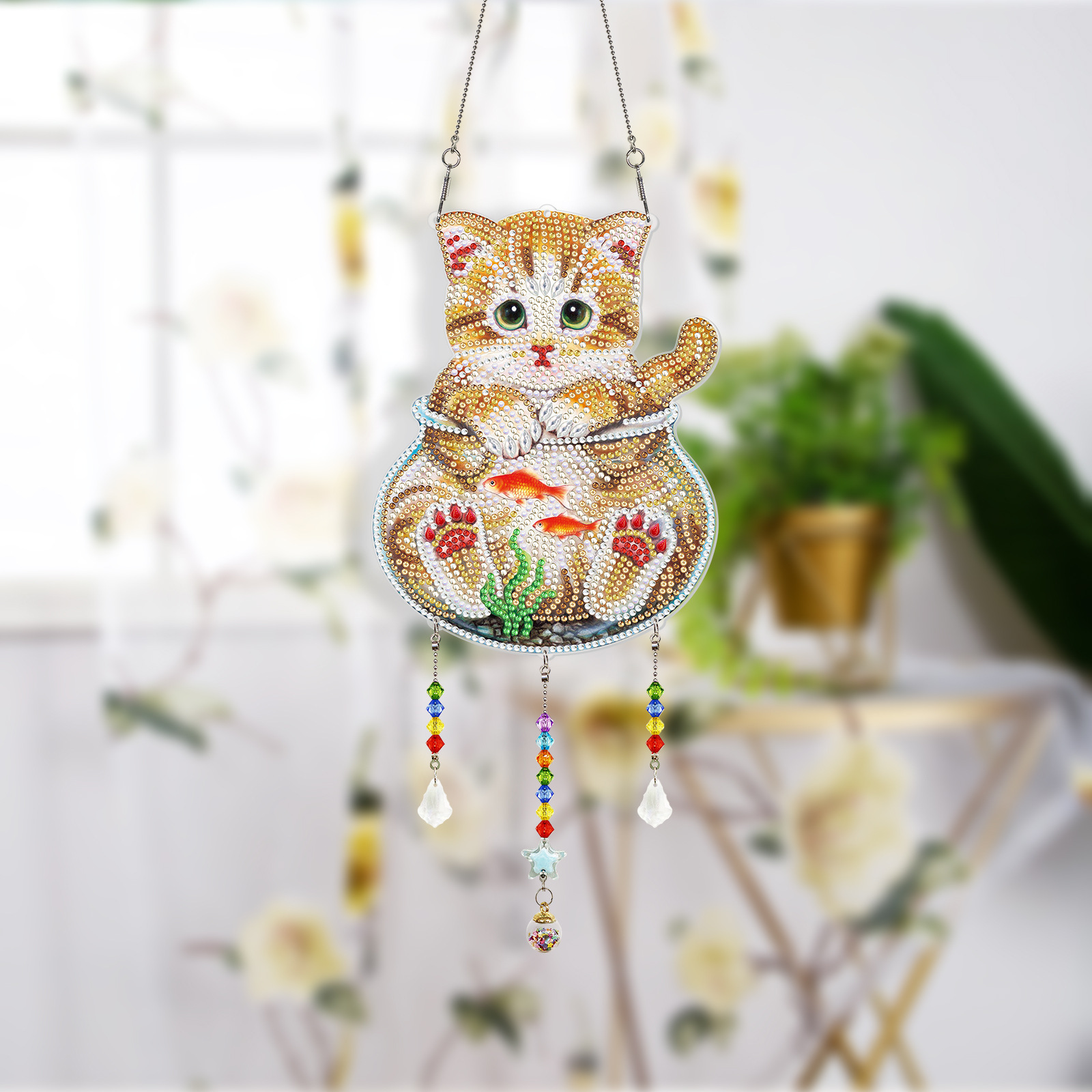 Diamante pintura Amazon transfronteriza DIY adornos de Navidad marca llena de diamantes 5d cristal mariposa diamante pintura viento carillones Decoración