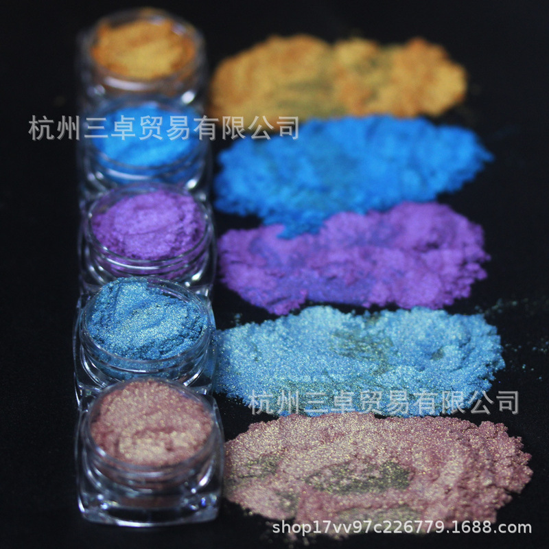 New Natural Mineral Powder Blue Orange Glitter Diamond Mica Powder Epoxy Project Nail Polish Crafts Ultrafine