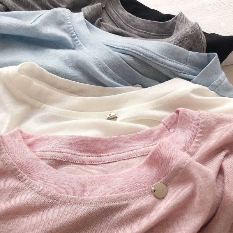 Korean Style Lightweight Loose Slimming Round Neck Sun Protection T-Shirt for Women 2026 Summer Casual Versatile Fashionable Long-Sleeved Top