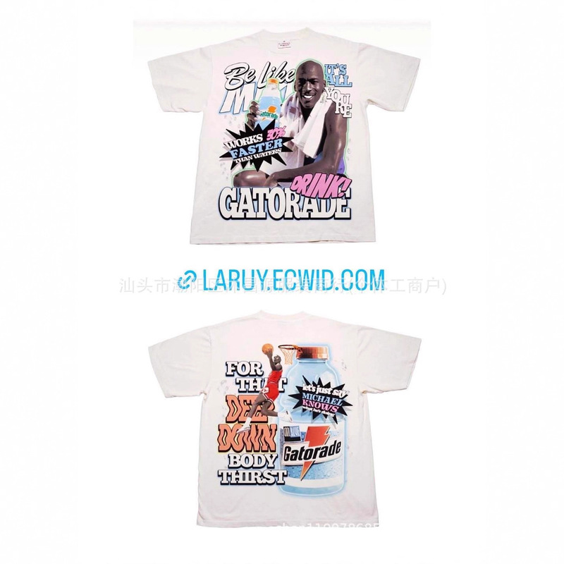 Fashion Trend American Retro 90S Men's Summer Shirt Harajuku Oversized Cotton Short Sleeve Street Hip Hop Top