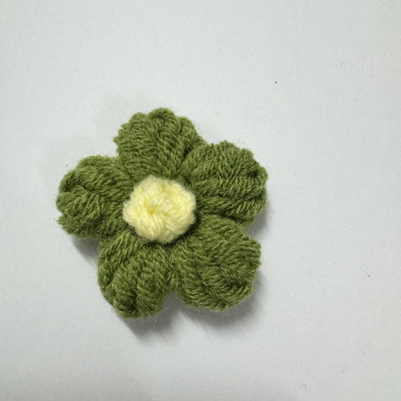 现货手工钩织泡芙花毛线花朵服装辅料饰品胸花包包仿真花花束配件|undefined