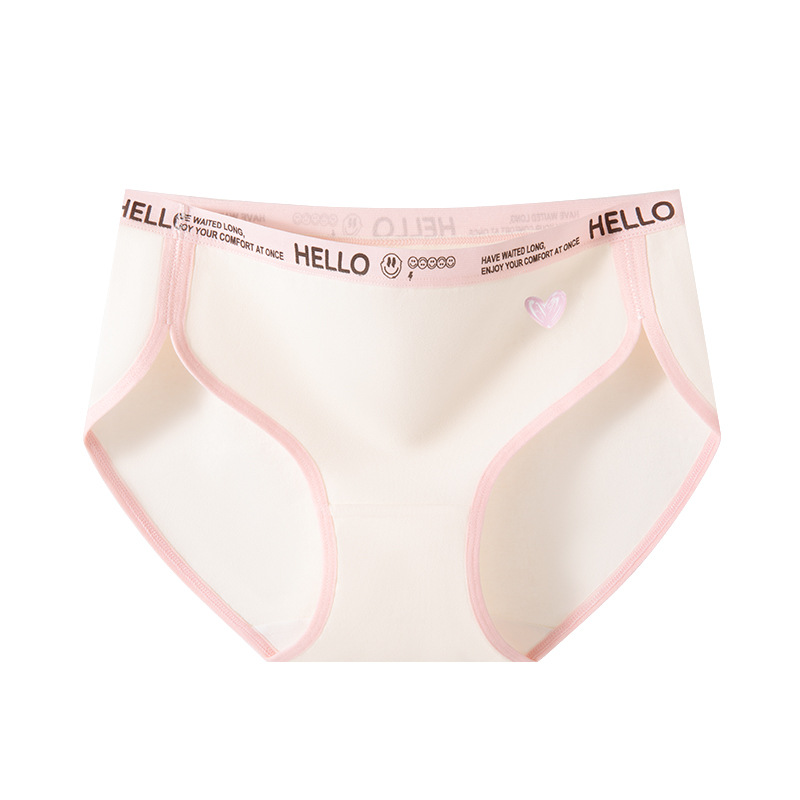 Bragas de algodón puro, entrepierna antibacteriana, cintura media, horquilla alta, deportes, pantalones cortos triangulares para niña de viento dulce y picante, nueva ropa interior para mujer