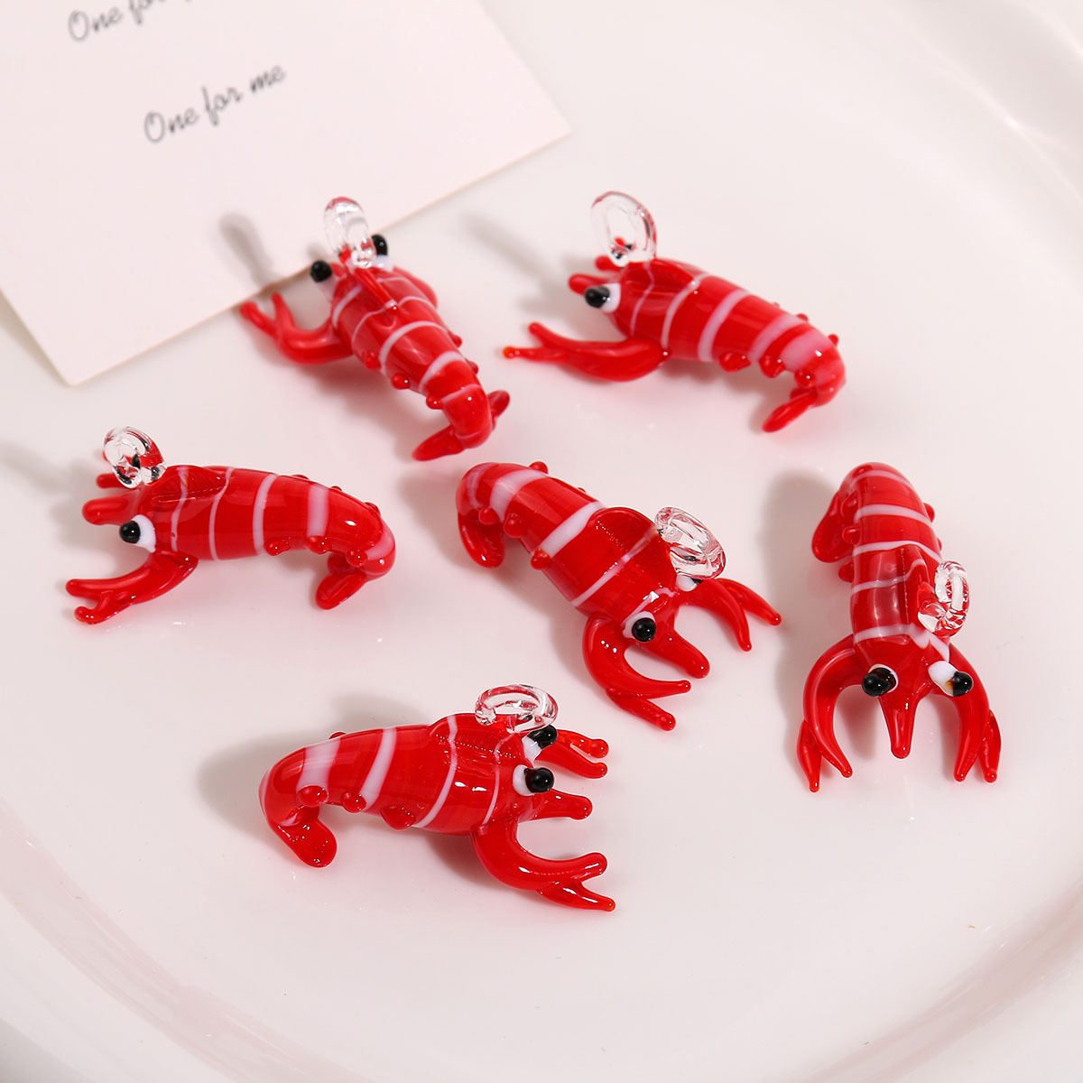 6g Weight Pendant Jewelry Making Type 21*36mm Jewelry Making Size DIY Jewelry Accessories Classification 1 Piece Quantity glass Material Lobster Pattern Irregular, Enamel Design Elegant, Simple Style, Streetwear Style 1 Piece 21*36mm Glass Lobster Pendant 3