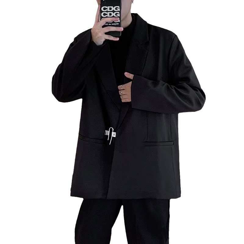 Chaqueta de traje casual de moda coreana, top delgado para hombre, traje pequeño de primavera de una sola pieza, traje formal de negocios guapo