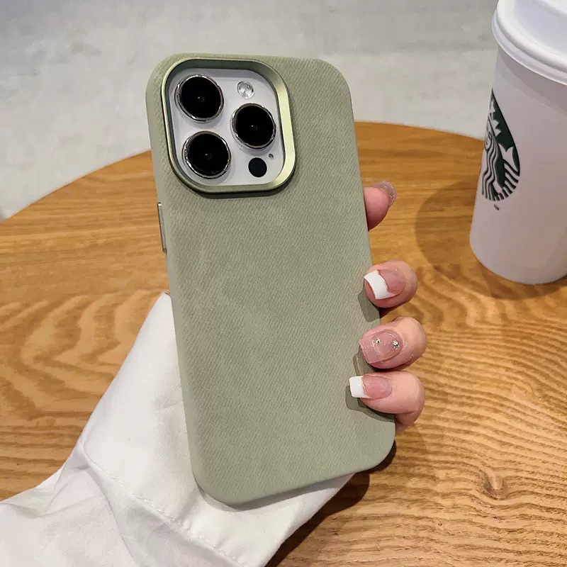 Patrón de tela de fibra de color sólido simple para iPhone15ProMax para hombres y mujeres 13 funda para teléfono móvil 12 Apple 14 atracción magnética