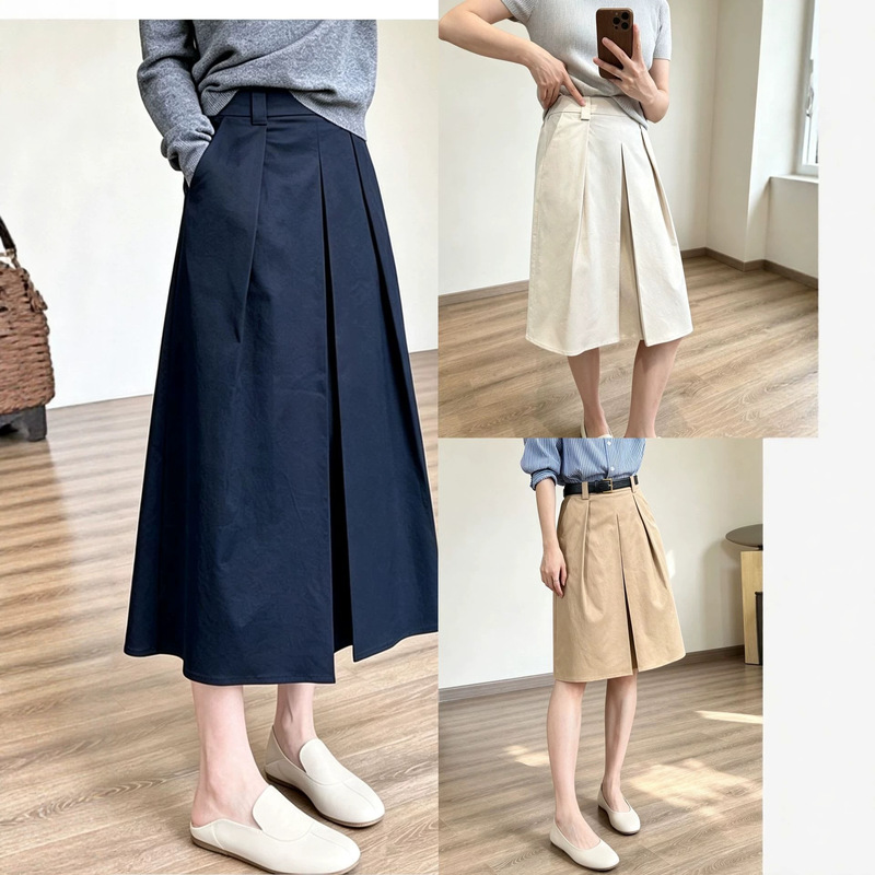 Dori【Anti-Wrinkle】Dual Version Foldable Skirt with 3D Tailoring A-Line Skirt Elegant Midi Skirt/Chic Long Skirt Dori【Anti-Wrinkle】Dual Version Foldable Skirt with 3D Tailoring A-Line Skirt Elegant Midi Skirt/Chic Long Skirt