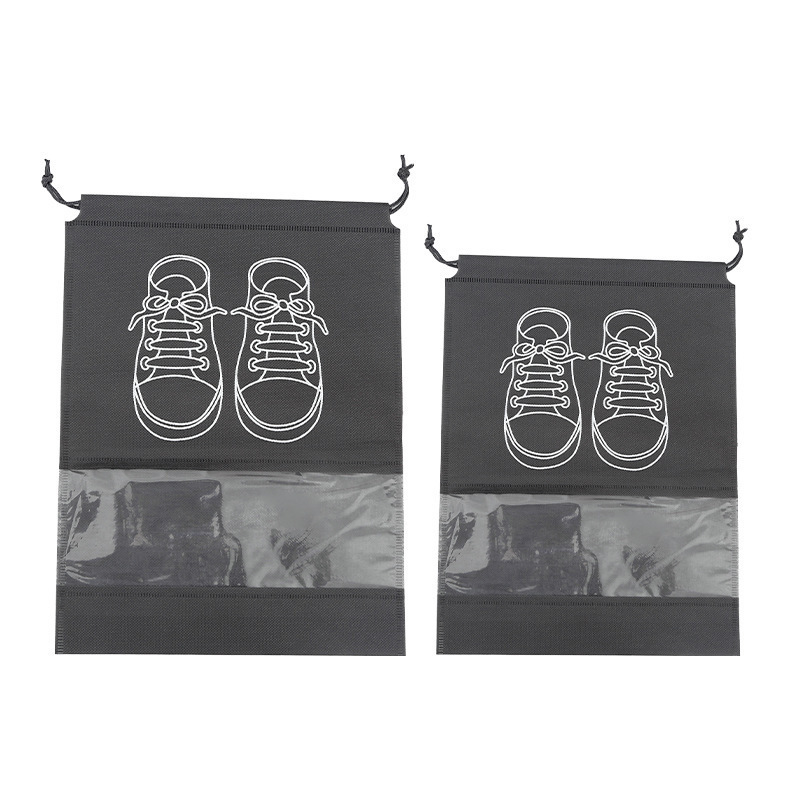 Bolsa de almacenamiento de zapatos de tela no tejida a prueba de polvo a prueba de humedad, diseño visual transparente para viajes de negocios, bolsas de zapatos comunes para dormitorios familiares image 6