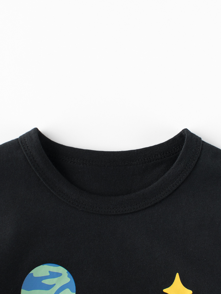 27kids marca de moda ropa para niños niños camiseta de manga corta verano niños ropa de bebé media manga cielo estrellado de una pieza