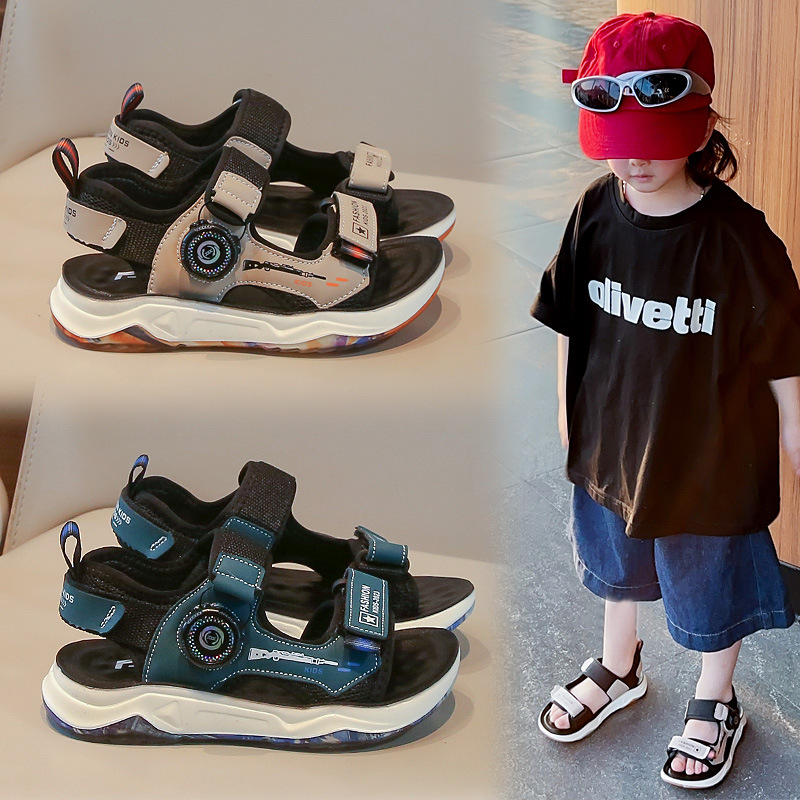 Sandalias para Niños, Verano 2026, Nuevas y Elegantes, con Suela Suave, para Niños Mayores, Calzado Informal, Sandalias de Playa para Niños, a la Moda