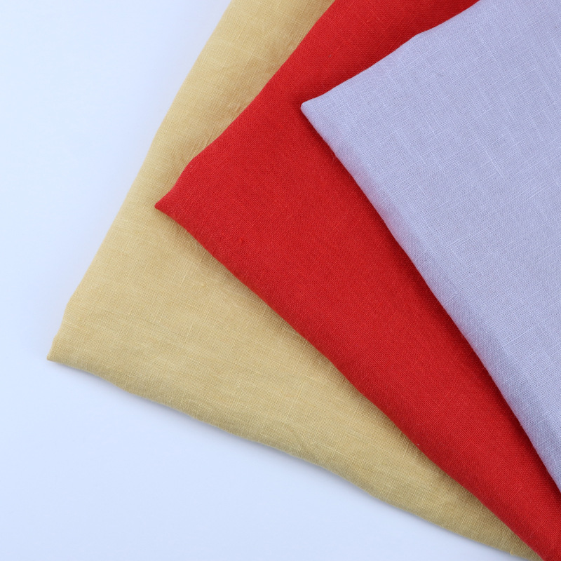 14 piezas de tela de lino puro para vestidos, tela de lino denso 50*52 para moda Hanfu, tela de lino agradable para la piel.