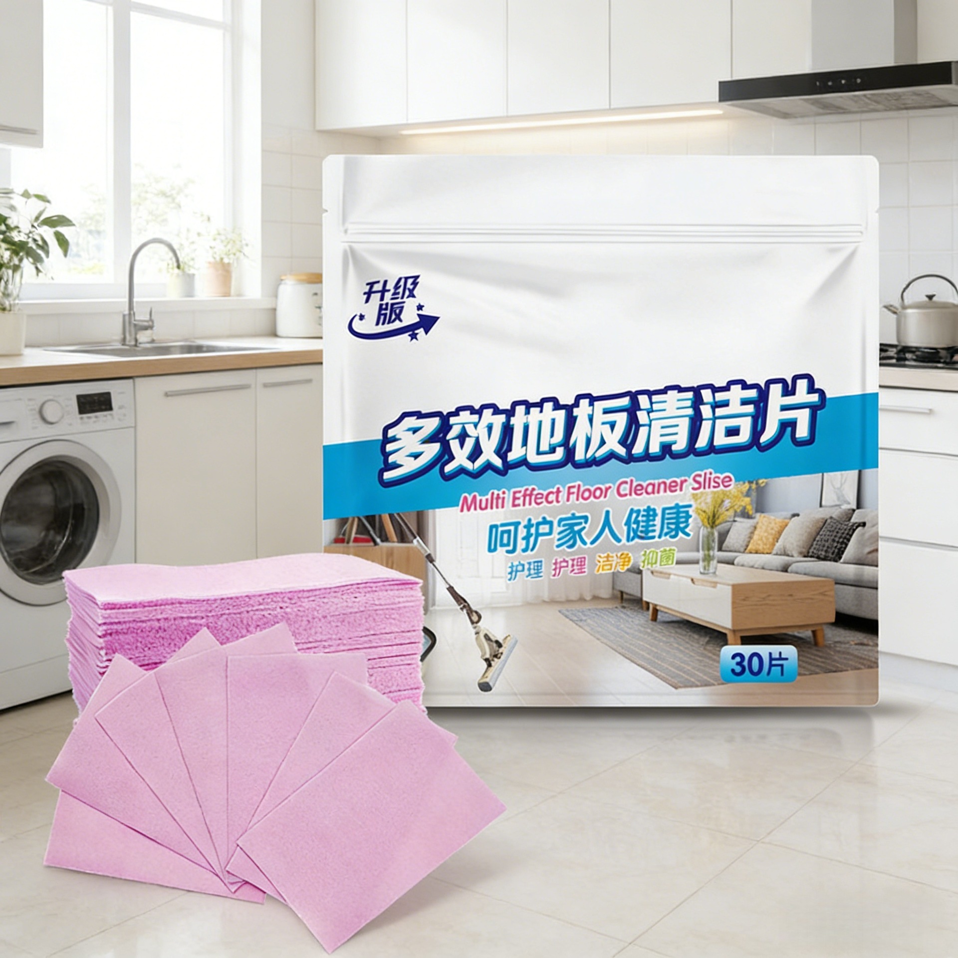 Floor Cleaning Tablets, Multi-Purpose Household Tile Cleaner, Magic Mop for Powerful Stain Removal and Descaling, Fresh Scent Type